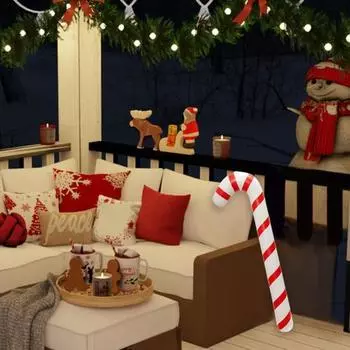 Yousheng рождественские надувные леденцы, праздничные воздушные шары в виде леденцов с насосом, многоразовые украшения в виде леденцов для использования в помещении и на открытом воздухе 12pcs