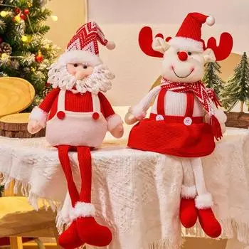 Yousheng рождественские плюшевые игрушки-куклы ручной работы, плюшевая кукла Санта-Клауса с длинными ногами, снеговик, олень, праздничный стол, подоконник, украшение для магазина, торгового центра, бара A