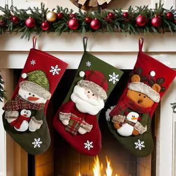 Yousheng рождественские подвесные носки 3D снеговик Санта декор подарок конфеты хранение носки украшение рождественской елки праздничный новогодний чулок подвеска Deer