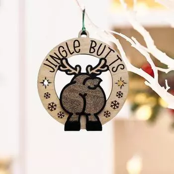 Yousheng рождественские подвесные украшения ручной работы деревянные Санта-Клаус олень снеговик подвеска для украшения рождественской елки белый