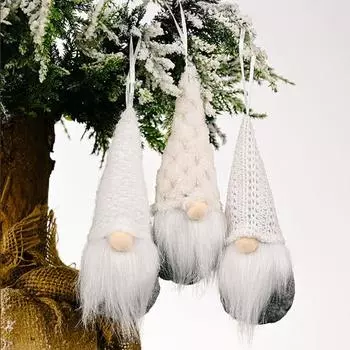 Yousheng рождественские подвесные украшения в виде гнома, плюшевые украшения в виде гнома, ручная работа, безликая фигурка гнома для украшения стены дерева, камина, окна