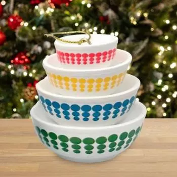 Yousheng рождественские складные чаши, украшение в стиле ретро, вложенные чаши, подвесное украшение на рождественскую елку, миниатюрная подвеска из смолы для декора кухонных принадлежностей E