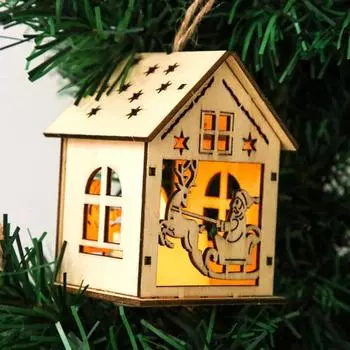 Yousheng рождественские светодиодные украшения для деревянных домов, экологически чистые светящиеся мини-размеры, персонализированные, освещающие подвески для деревьев One Size D