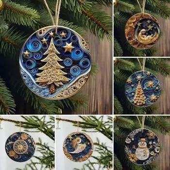 Yousheng рождественские украшения акриловые снежинки олени снеговики подвесные украшения для рождественской елки домашний декор для вечеринки M