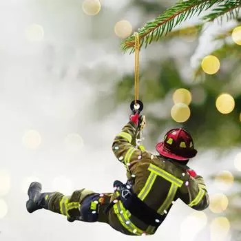 Yousheng рождественские украшения пожарного акриловые пожарные украшения пожарный сувенир подвесной кулон для украшения стены дерева автомобиля 4
