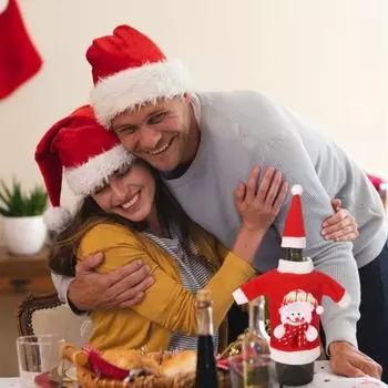 Yousheng рождественский чехол для бутылки вина, шампанского, пива, бутылки красного вина, свитер с шапкой Санты, рождественский пакет для бутылки, праздничные принадлежности для вечеринок Santa Claus