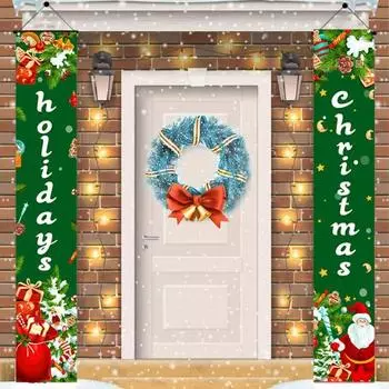 Yousheng Рождественский дверной баннер, зимний приветственный знак на входной двери, баннер на крыльце, рождественское настенное украшение для домашней вечеринки, офисного декора G