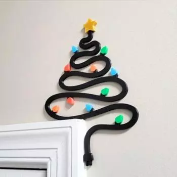 Yousheng Рождественский дверной топпер, украшение, рождественская елка со звездой наверху, дверной угловой знак, пластиковая рамка-топпер, декор для дверной рамы, окна, стены Christmas Tree