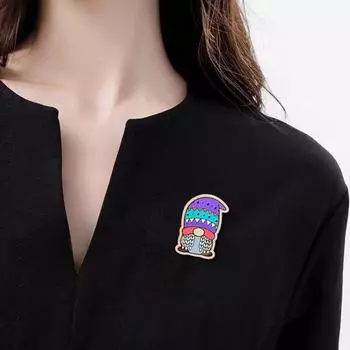 Yousheng Рождественский Гном Карманная Обнимашка Брошь Японский Стиль Цинковый Сплав Противоскользящая Украшение Для Воротника Пальто Свитера Шарфа Сумки A