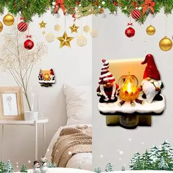 Yousheng Рождественский гном костер мерцающий свет рождественский эльф гном светодиодный ночник пламя домашний офис спальня внутреннее украшение орнамент