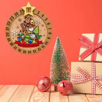 Yousheng Рождественский календарь обратного отсчета, деревянный вращающийся адвент-календарь, многоразовый 25-дневный рождественский обратный отсчет, украшение для настенного декора