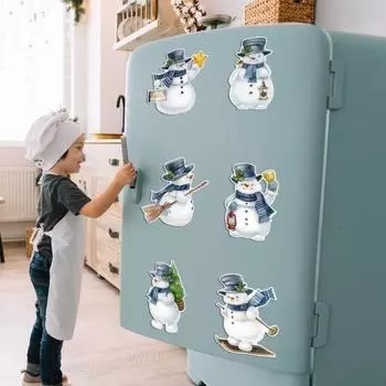 Yousheng Рождественский магнит на холодильник Санта-Клаус Снеговик Гном Лось Веселое Рождество Гаражные ворота Кухня Магнит на холодильник Праздничное украшение для вечеринки