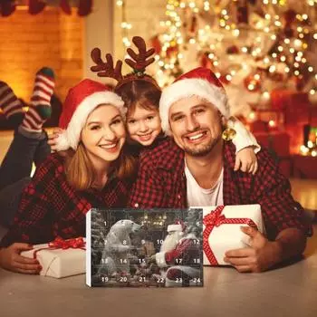 Yousheng Рождественский Полярный Медведь Адвент Календарь Украшение Мультфильм Акриловые Украшения Для Елки 24-дневный Отсчет Подвесное Украшение Для Детской Комнаты Дом Машина 1 Set