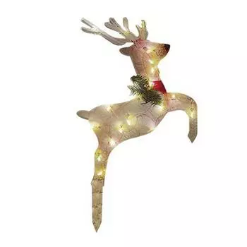 Yousheng Рождественский садовый колышек с подсветкой, украшение для лосиных саней, акриловое украшение, светодиодный колышек, знак для двора лося для свадеб, вечеринок, газона A