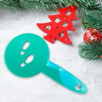 Yousheng Рождественский шаблон следа эльфа с эргономичной длинной ручкой Многоцелевой DIY Праздничный настенный художественный проект Поделки Трафарет следа эльфа зелёный