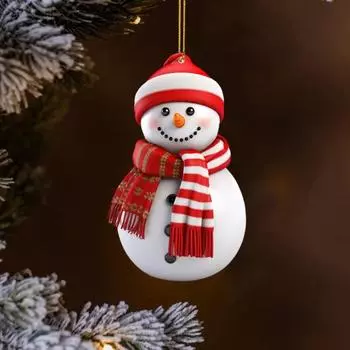 Yousheng Рождественский снеговик, украшение, плоский акриловый подвесной декор, мультяшный снеговик, праздничная подвеска для рождественской елки, автомобильная дверь 1pc