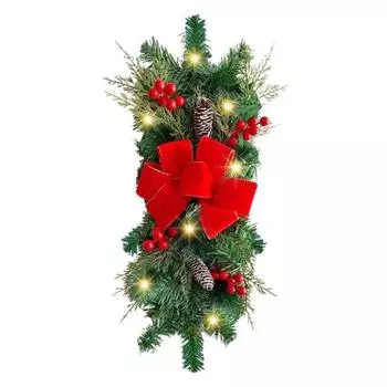 Yousheng Рождественский венок светодиодный светильник бант лестница подвесная гирлянда украшение для дома праздничное украшение для вечеринки A