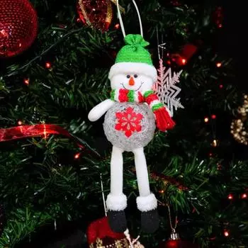 Yousheng Рождественское подвесное украшение, плюшевая кукла-снеговик, украшение для дома, праздничной вечеринки, светодиодное светящееся украшение для дерева на Рождество и свадьбу A