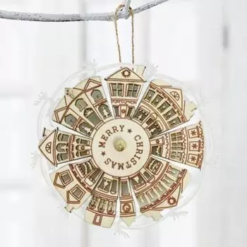 Yousheng Рождественское украшение, винтажная вращающаяся игрушка на колесе, украшение, деревянная ретро-статуя, поворотный стол для домашнего офиса, подвесной декор для дерева