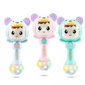 Yousheng Ручная погремушка Музыка Светодиодный светящийся молоток для песка Мягкий прорезыватель для развития детской игрушки