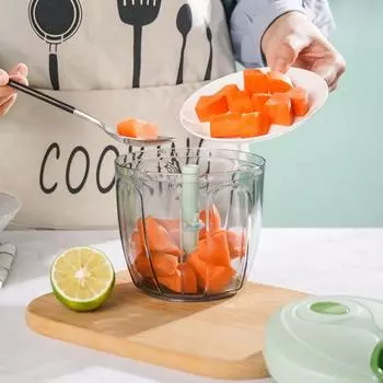 Yousheng Ручной Кухонный Комбайн Многофункциональный Измельчитель Овощей Резак Для Чеснока Орехов Лука Портативный Мини Измельчитель Инструмент Для Приготовления Пищи Для Похода зелёный