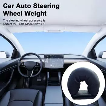 Yousheng Рулевой грузик Мягкий на ощупь дизайн ленты крепления Простая установка Автозапчасти Рулевой грузик для Tesla Model 3/Y/S/X чёрный