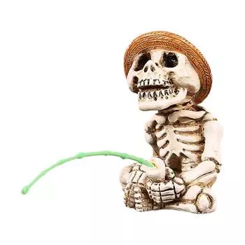 Yousheng Рыбалка Мультяшная Фигурка Лягушки Смола Рыбалка Крокодил Панда Скелет Статуя Скульптура Наружный Сад Пруд Аквариум Украшение Орнамент D