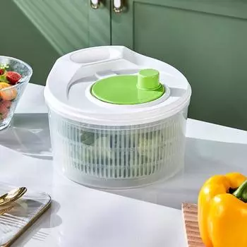 Yousheng Salad Spinner Овощная сушилка Большая емкость Овощной Дегидратор Ручной Овощной Салатный Центрифуга Сливная Корзина для мытья Зелени Ягод зелёный
