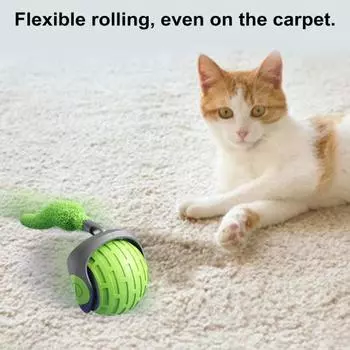 Yousheng Самокатящийся мяч для кошек, электрический, активируемый касанием, катящийся мяч, перезаряжаемый, игрушечный мяч для кошек, для домашних животных, для игр в помещении и на улице синий