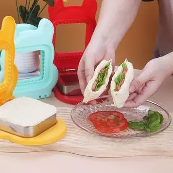 Yousheng сэндвич-резак и запечатывающая форма для хлеба для детей, квадратный сэндвич-машина, мультяшный, простой в использовании, аксессуары для коробок для бэнто лимонно-желтый