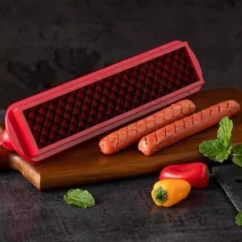 Yousheng колбаса хот-дог нож нержавеющая сталь лезвия кухонный гриль барбекю нарезка инструмент для кемпинга задний двор открытый красный