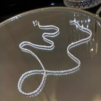 Yousheng Серебряная цепочка ожерелье посеребренное женское колье на ключицу тонкое ожерелье ювелирные изделия для повседневной носки подарки свидания вечеринки 45cm серебряный