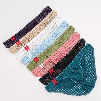 Yousheng сексуальные мужские трусы с низкой посадкой, прозрачные полые трусы с подтяжкой бедер, мягкие легкие U-выпуклые трусы, трусы 2XL