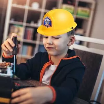 Yousheng Шапка Пожарного Игрушка Сверхлегкая Высокая Прочность Яркий Цвет Шапка Пожарного Пожарный Ролевая Игра Развивающая Игрушка Шлем для Детей красный