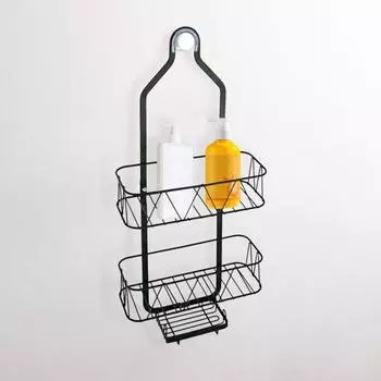 Yousheng Shower Caddy, подвесная полка для ванной комнаты, большая вместимость, прочная несущая способность, простая установка, вешалка для душа с 3 корзинами чёрный