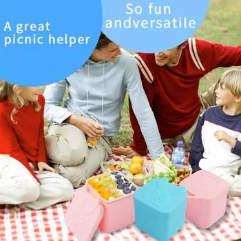 Yousheng силиконовые контейнеры для соусов в виде медведя и кролика, контейнер для заправки салата, коробка для приправ с крышками, безопасный для еды органайзер для ланч-боксов для детей Rabbit розовый