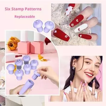Yousheng Силиконовый штамп для дизайна ногтей, ручка, DIY, инструменты для дизайна ногтей, портативный, женский, для девочек, для начинающих, маникюр, граффити, карандаш для ногтей фиолетовый