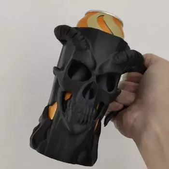 Yousheng Skeleton Cup Holder with Handle 3D Printed Can Holder Creative Drink Holder for Soda Beer Energy Drinks