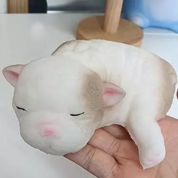 Yousheng Sleeping Dog Squeeze Toy Anxiness stress Relief Sleeping Dog Pinch Sensory Toy Kids Teens Adults Soft TPR Anti-Stress Ball Animal Fidget Toy A