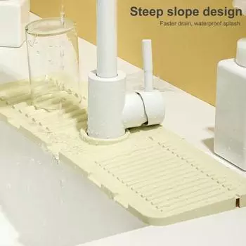 Yousheng Сливной коврик для смесителя для раковины, кухонный коврик для сушки брызг, многофункциональный поднос для организации раковины для дома зелёный