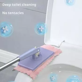 Yousheng Smart Lazy Mop с удобной ручкой, полотенца для сухой и влажной уборки, быстрая замена ткани, вращение на 360 градусов, маленькая швабра 90 cm светло-фиолетовый