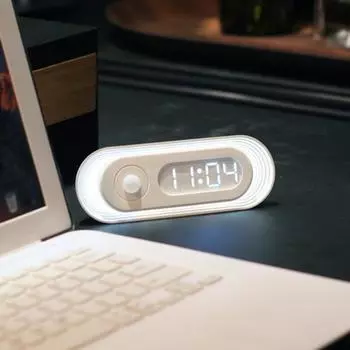 Yousheng Smart Night Light Многоуровневый затемняемый датчик присутствия человека Дисплей времени Сенсорный/ручной затемняемый Домашний шкаф Проход Кормление Спящий Светильник Домашние Принадлежности белый