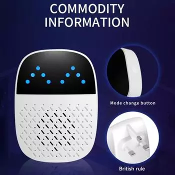 Yousheng Smart Ultrasonic Pest Repeller Injection Rodent Ultra-High Frequency Pulse Waves UK Plug Indoor Mouse Control Device Injection Repeller One Size UK