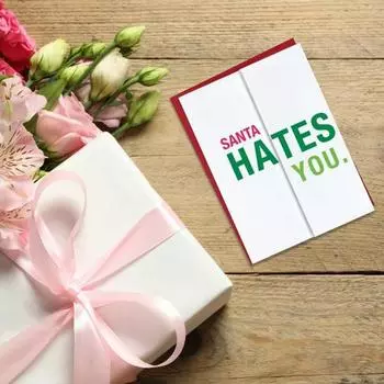 Yousheng Смешная Рождественская Открытка Розыгрыш Праздничная Поздравительная Открытка Умная Шутка Раскладная Рождественская Поздравительная Открытка Подарок для Семьи Друзьям A