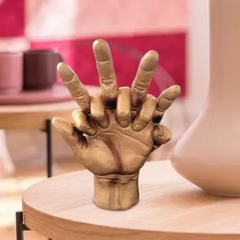 Yousheng Смола Современная Абстрактная Статуя Пальцев Модель Руки Украшение Креативное Переплетение Пальцев Украшение ко Дню Святого Валентина золотистый