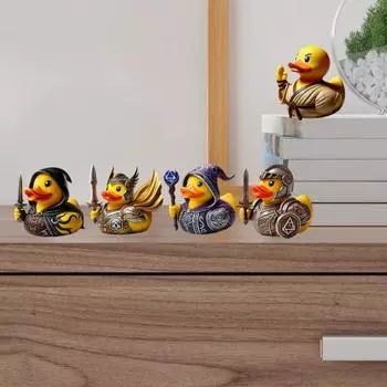 Yousheng смоляная фигурка мага-утки, ретро-рыцарь-утка, настольное украшение, коллекционная западная фэнтезийная ролевая утка для книжного шкафа, прикроватного столика B