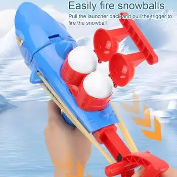 Yousheng Snowball Launcher Shark Shape Snowball Maker для детей Простая форма для изготовления снежков Игрушка для снежков на открытом воздухе для зимних развлечений синий