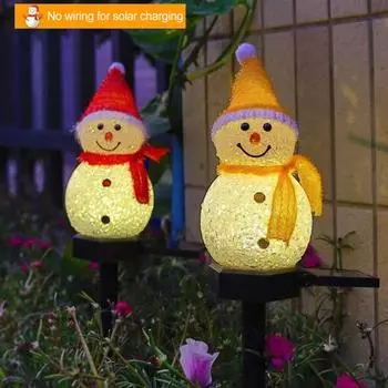 Yousheng Snowman Solar Light LED Solar Powered Snowman Light Waterproof Light Up Snowman Lamp for Garden Patition Lawn Christmas Decor розовый
