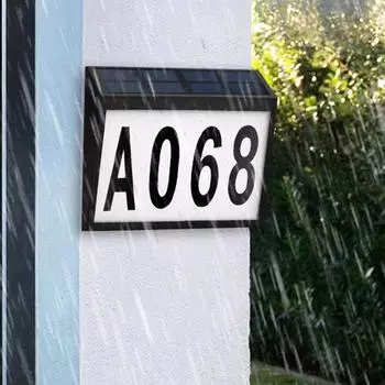 Yousheng Solar House Numbers Light LED Lighting Waterproof Address Sign Простая установка солнечной подсветки дверной таблички для входной двери A
