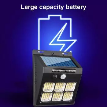 Yousheng Солнечный уличный светильник с датчиком движения, работающий на солнечной энергии, супер яркий, водонепроницаемый, беспроводной, с автоматическим включением/выключением, 3 режима, настенный охранный светильник A